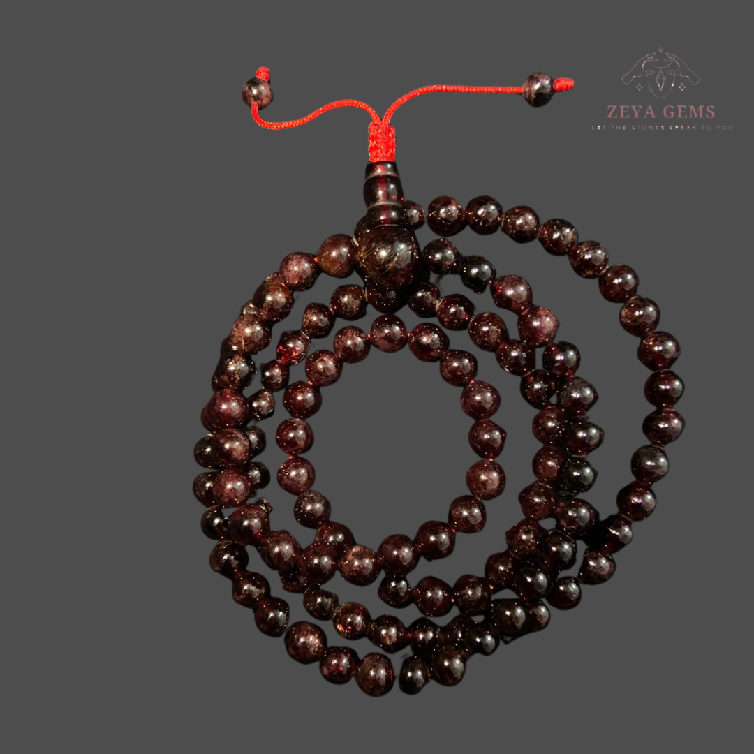 Red Garnet Mala 108 Beads: